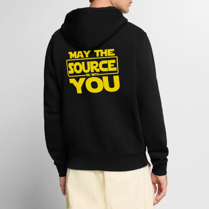 Que la source soit avec vous le code de codage Veste à capuche bio Premium Unisexe