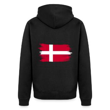 Danemark Drapeau drapeau danois Scandinavie Vacances - Veste à capuche bio Premium Unisexe - noir - Dos - Nico (187cm)