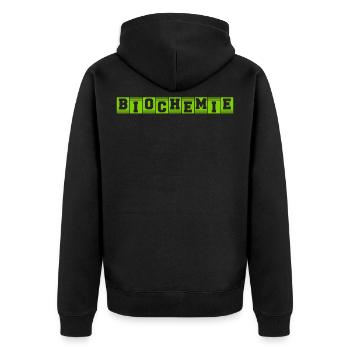 Biochemie Wissenschaft Biologie Bio - Unisex Premium Bio Zip Hoodie - Schwarz - Hinten - Nico (187cm)