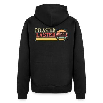 Pflaster Laster Sanitäter Rettungswagen - Unisex Premium Bio Zip Hoodie - Schwarz - Hinten - Nico (187cm)