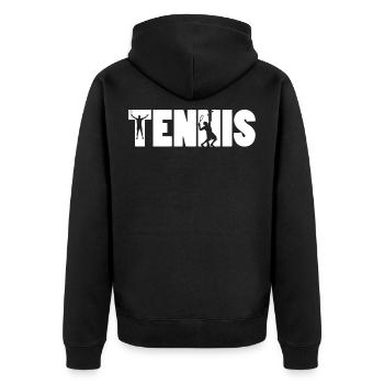 Tennis balle de sport le sport balle de tennis - Veste à capuche bio Premium Unisexe - noir - Dos - Nico (187cm)