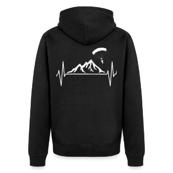 Parapente Parapente Montagnes EKG Cadeau - Veste à capuche bio Premium Unisexe - noir - Dos - Nico (187cm)
