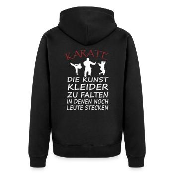 Karate Spruch Kickboxen Kampfkunst - Unisex Premium Bio Zip Hoodie - Schwarz - Hinten - Nico (187cm)