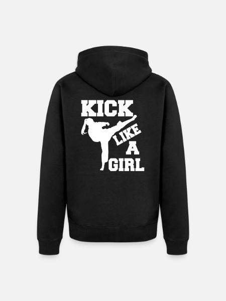 Karate Mädchen Kampfkunst Frauen - Unisex Premium Bio Zip Hoodie - Schwarz