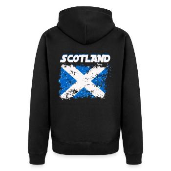 Schottland Flagge Schottisches Wappen Schottisch - Unisex Premium Bio Zip Hoodie - Schwarz - Hinten - Nico (187cm)