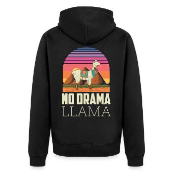 Pas de drame Lama Yoga Energy - Veste à capuche bio Premium Unisexe - noir - Dos - Nico (187cm)