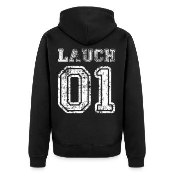 Fitness Lauch n ° 01 Formation Vegan - Veste à capuche bio Premium Unisexe - noir - Dos - Nico (187cm)