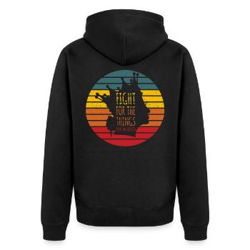 Ruth Bader Ginsburg | Fight for the things you care - Unisex Premium Organic Zip Hoodie - black - Back - Nico (187cm)