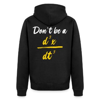 Formule de physique drôle math d3x dt3 - Veste à capuche bio Premium Unisexe - noir - Dos - Nico (187cm)