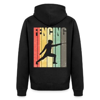 Lustige Fechtsport Fechten Fechter Degenkampf - Unisex Premium Bio Zip Hoodie - Schwarz - Hinten - Nico (187cm)
