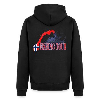 Fishing Tour Fishing Tour Norvège Gift - Veste à capuche bio Premium Unisexe - noir - Dos - Nico (187cm)