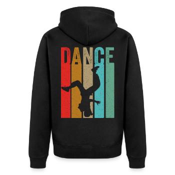 Breakdance Kids Retro Dancing Party - Unisex Premium Organic Zip Hoodie - black - Back - Nico (187cm)