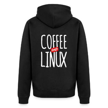 Paroles de Geek Linux Coffee Nerd PC - Veste à capuche bio Premium Unisexe - noir - Dos - Nico (187cm)