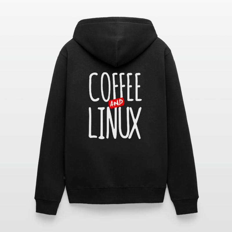 Geek Linux Kaffee Nerd PC Sprüche Unisex Premium Bio Zip Hoodie