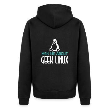 Geek Linux Penguin Computer Nerd IT PC - Veste à capuche bio Premium Unisexe - noir - Dos - Nico (187cm)