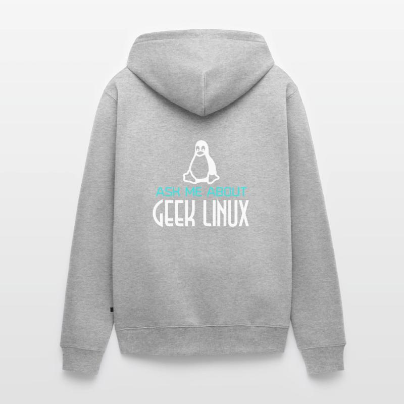 Geek Linux Pinguin Computer Nerd IT PC Unisex Premium Bio Zip Hoodie