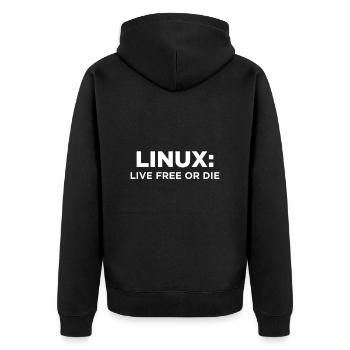 Geek Linux Spruch Informatiker IT Nerd - Unisex Premium Bio Zip Hoodie - Schwarz - Hinten - Nico (187cm)