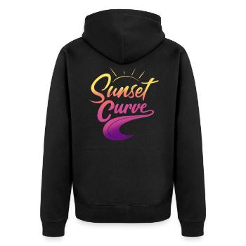 Sunset curve - Unisex Premium Bio Zip Hoodie - Schwarz - Hinten - Nico (187cm)