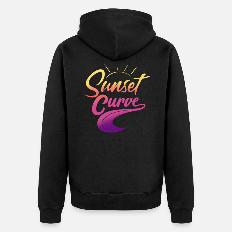 Sunset curve - Unisex Premium Bio Zip Hoodie - Schwarz
