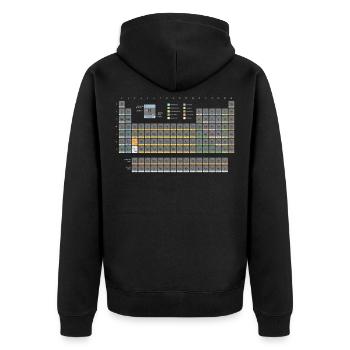 Periodensystem Chemiker Nerd Chemie Geek - Unisex Premium Bio Zip Hoodie - Schwarz - Hinten - Nico (187cm)