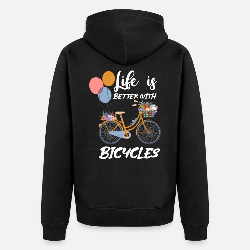 Vélo Vélo Vélo VTT - Veste à capuche bio Premium Unisexe - noir