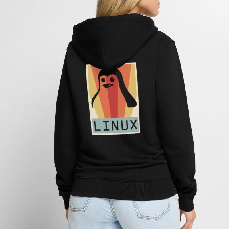 Geek Linux Penguin PC Nerd IT Expert Unisex Premium Organic Zip Hoodie