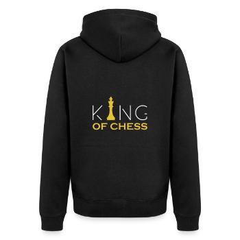 Schach König Schachfigur König Spiel - Unisex Premium Bio Zip Hoodie - Schwarz - Hinten - Nico (187cm)