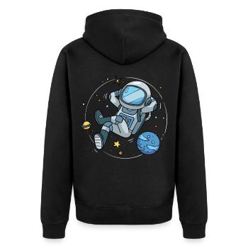Astronaute de l'espace cosmonaute spatial - Veste à capuche bio Premium Unisexe - noir - Dos - Nico (187cm)