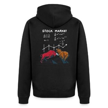 T-shirt Fan de Bull & Bear Courtier en bourse - Veste à capuche bio Premium Unisexe - noir - Dos - Nico (187cm)