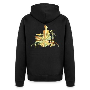 Percussion Batterie Drummer Drum Sticks Musique - Veste à capuche bio Premium Unisexe - noir - Dos - Nico (187cm)