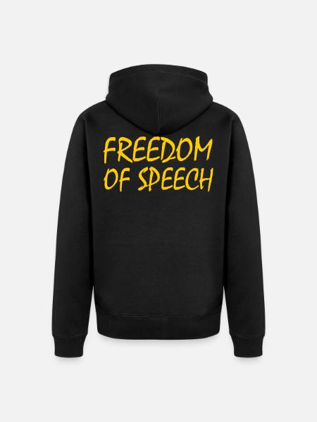 Freedom of speech - Unisex Premium Organic Zip Hoodie - black