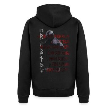 Runes de corbeau de Hrabnaz Hugin Munin Odin Thor Viking - Veste à capuche bio Premium Unisexe - noir - Dos - Nico (187cm)