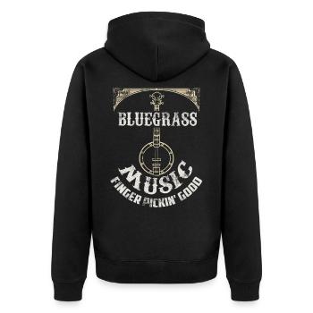 Cadeau de banjo de musique de guitare Bluegrass - Veste à capuche bio Premium Unisexe - noir - Dos - Nico (187cm)