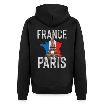France Paris Tour Eiffel Français - Veste à capuche bio Premium Unisexe - noir - Dos - Nico (187cm)
