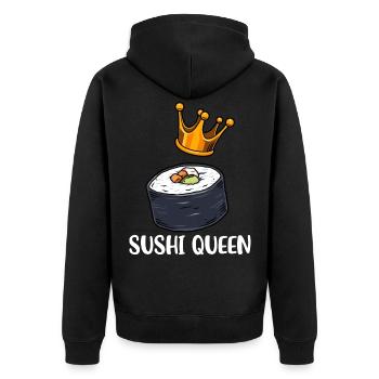 Sushi Shirt Femme Cuisine Japonaise Chef Sushi - Veste à capuche bio Premium Unisexe - noir - Dos - Nico (187cm)