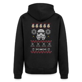 Menace fantôme de chandail de Noël laid - Veste à capuche bio Premium Unisexe - noir - Dos - Nico (187cm)