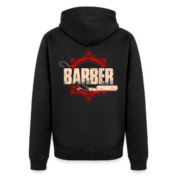 Profession de coiffeur barbe barbe porteur barbe soins - Veste à capuche bio Premium Unisexe - noir - Dos - Nico (187cm)