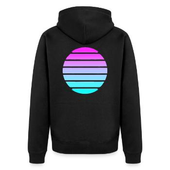 Vaporware Cyber 1970 Techno Culture - Veste à capuche bio Premium Unisexe - noir - Dos - Nico (187cm)