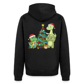 Chemise Dinosaure Enfants Brachiosaure de Noël - Veste à capuche bio Premium Unisexe - noir - Dos - Nico (187cm)