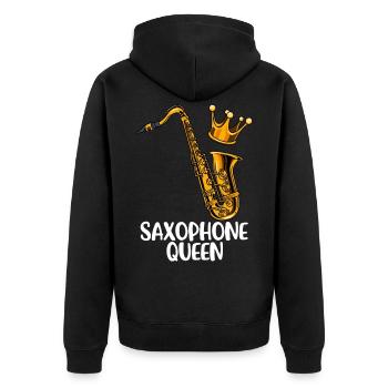 Saxophone cadeau femmes jazz musique saxophone - Veste à capuche bio Premium Unisexe - noir - Dos - Nico (187cm)