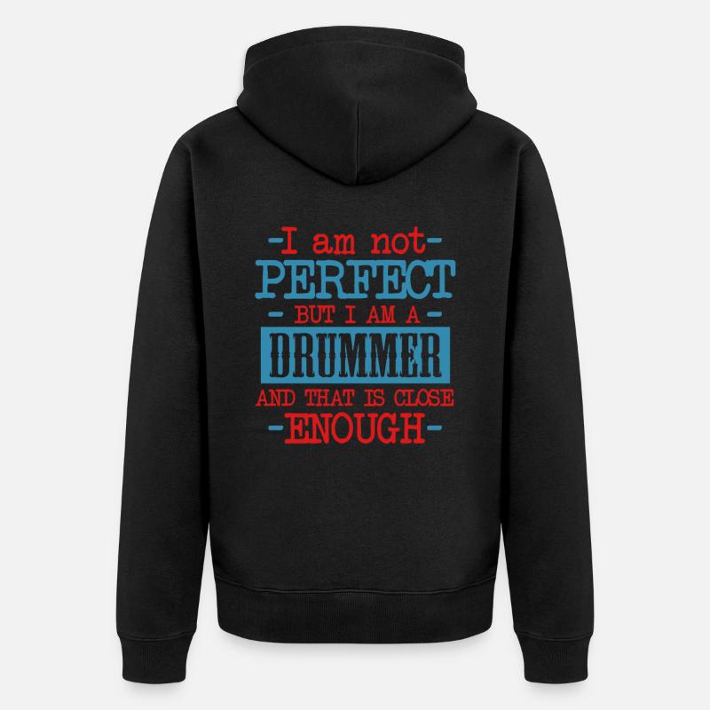 Drummer Drummer Drummer Musicien - Veste à capuche bio Premium Unisexe - noir