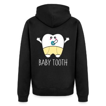 Baby teeth dentist - Unisex Premium Organic Zip Hoodie - black - Back - Nico (187cm)