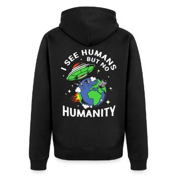 Alien - Unisex Premium Organic Zip Hoodie - black - Back - Nico (187cm)