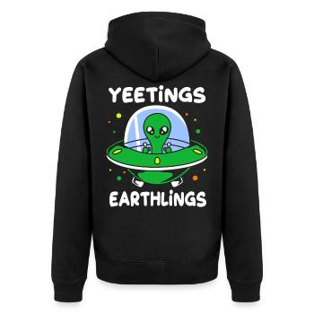 Extraterrestre - Veste à capuche bio Premium Unisexe - noir - Dos - Nico (187cm)