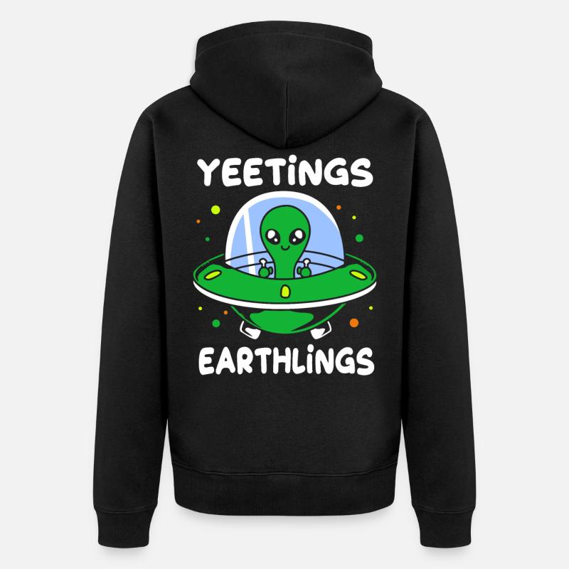 Alien - Unisex Premium Bio Zip Hoodie - Schwarz