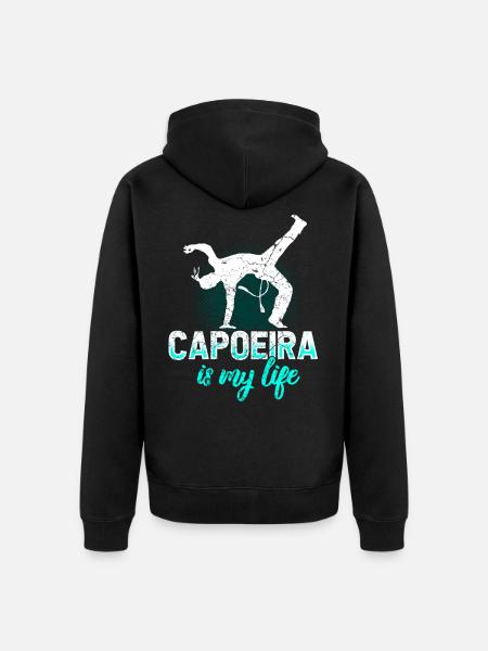 Capoeira Brazylia - Ekologiczna rozpinana bluza z kapturem Premium unisex - czarny