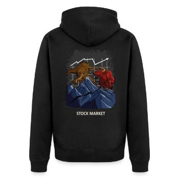 T-shirt Fan de Bull & Bear Courtier en bourse - Veste à capuche bio Premium Unisexe - noir - Dos - Nico (187cm)