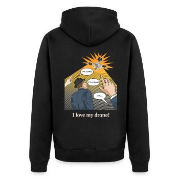 Drone Owners Drone Fans Pilot Hobby Design - Unisex Premium Organic Zip Hoodie - black - Back - Nico (187cm)