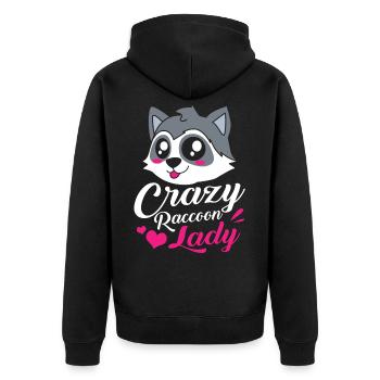 Raccoon mom girlfriend gift mom - Unisex Premium Organic Zip Hoodie - black - Back - Nico (187cm)