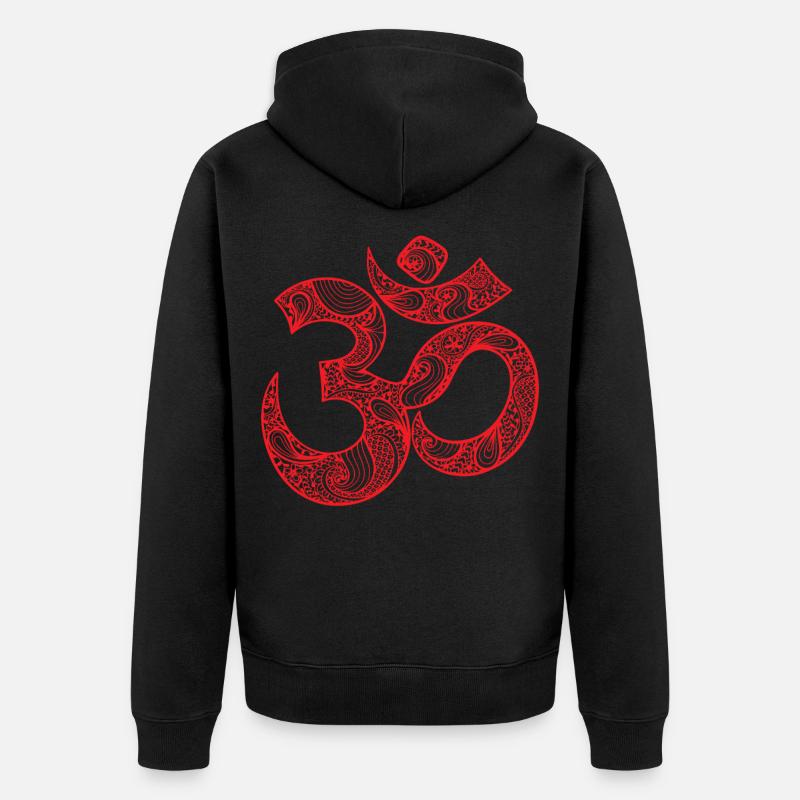 Buddhismus Zen Symbol GOA Techno - Unisex Premium Bio Zip Hoodie - Schwarz